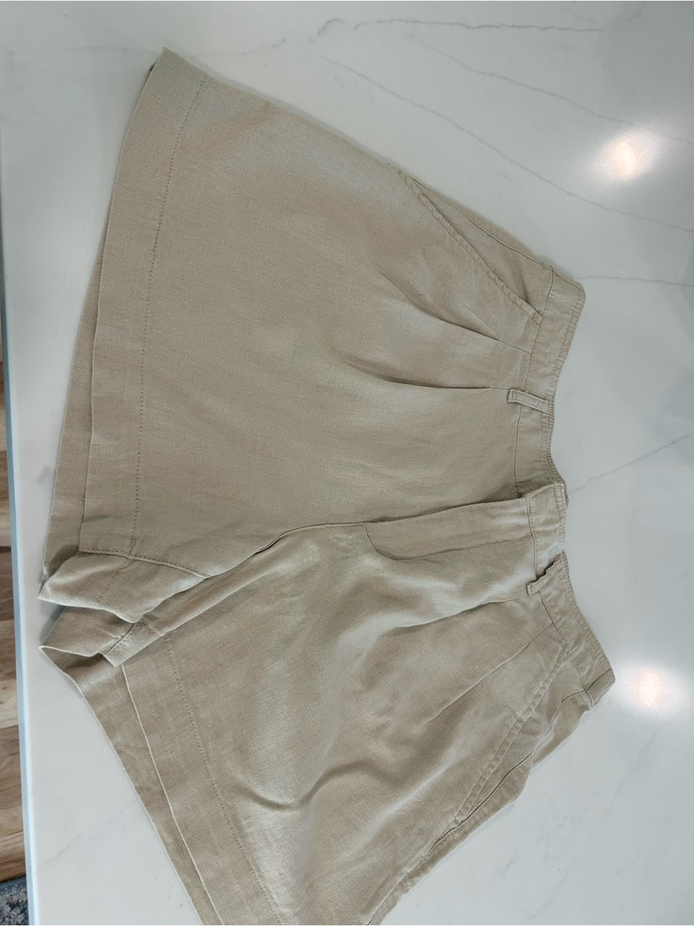 GAP Women's Cream High-Rise Linen-Blend shorts